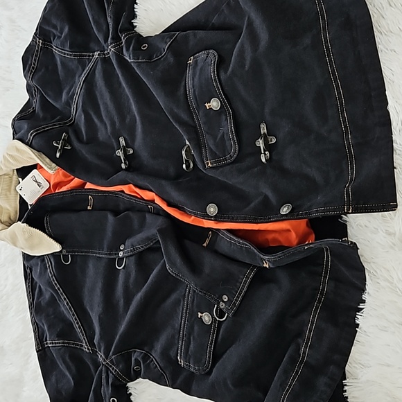 Free People We The Free Denim Barn Coat Black - Picture 13 of 14